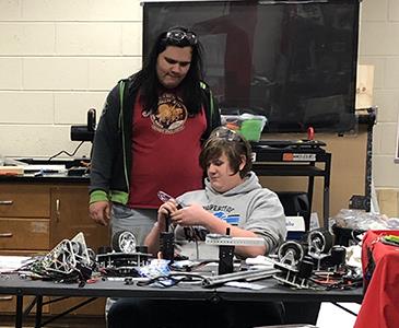 Students with gears.